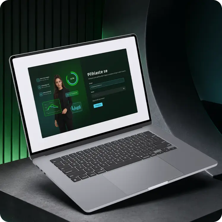 UI design přihlašovací obrazovky AI platformy Born Digital
