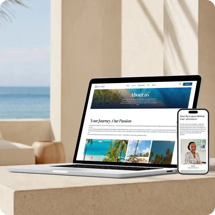 Responzivní webdesign cestovní agentury Ocean Blue