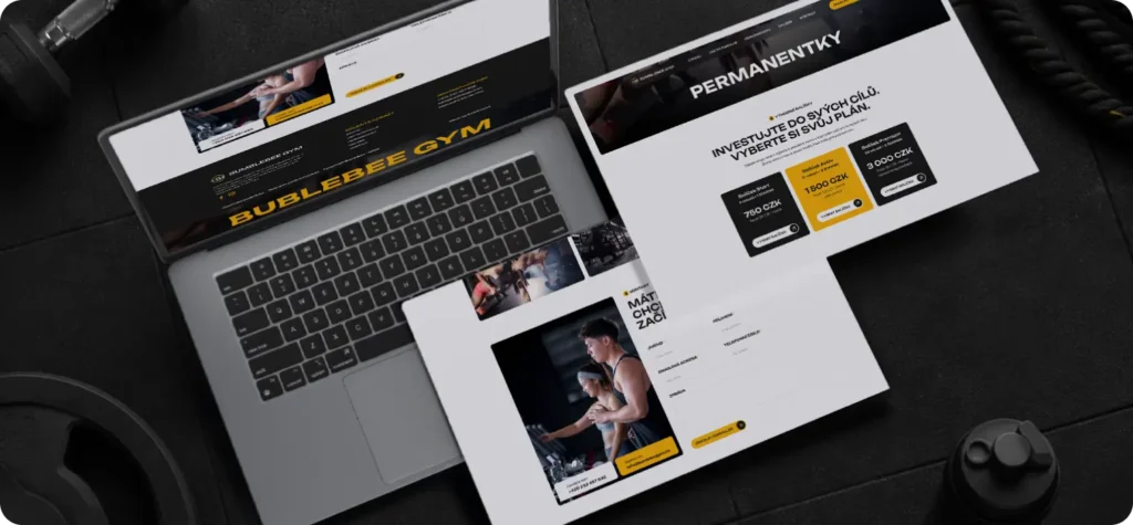 Webdesign fitness centra BumbleBee Gym s ceníkem a službami