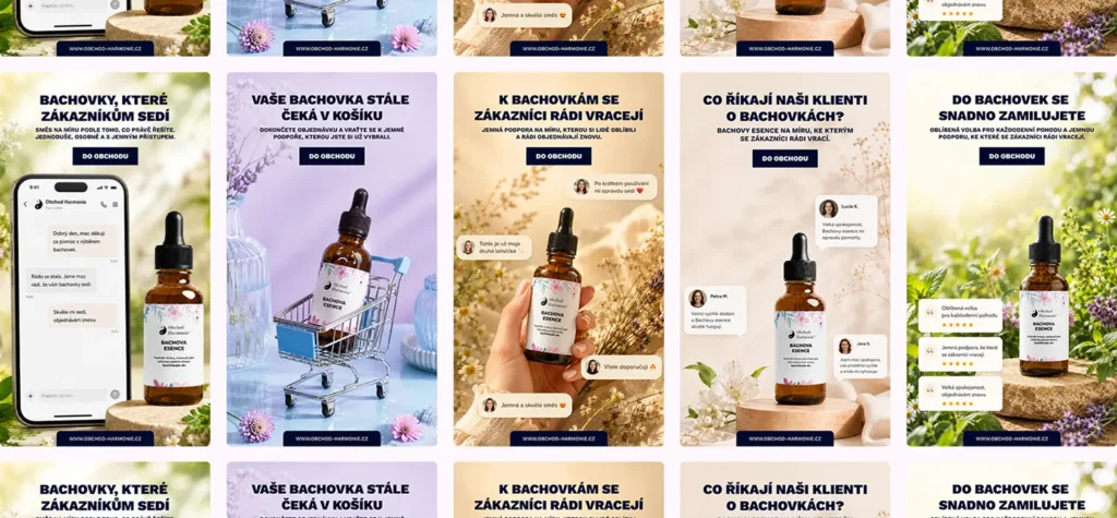 Grafika Meta Ads kampaně pro Obchod Harmonie