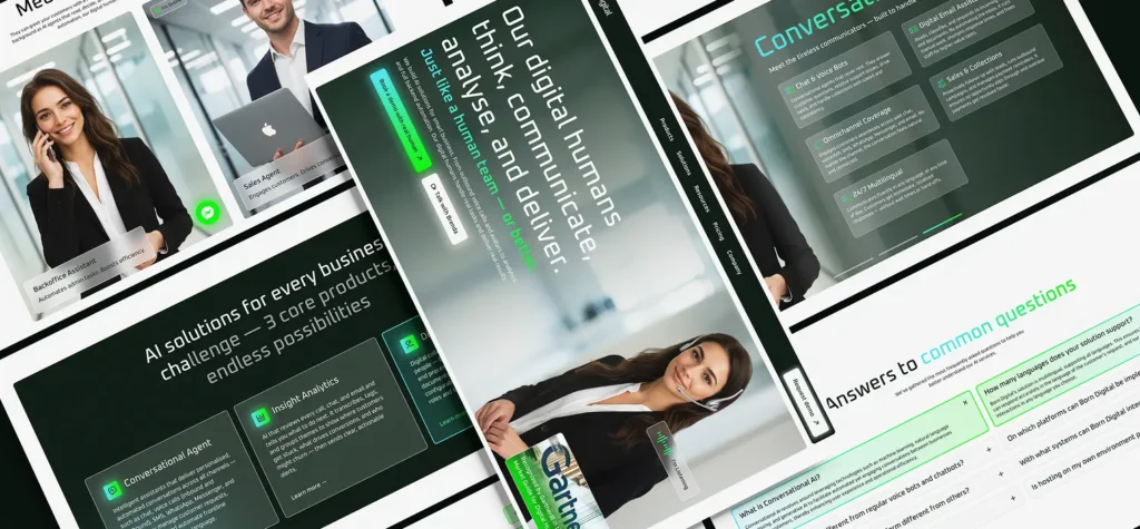 Webdesign prezentačního webu AI společnosti Born Digital